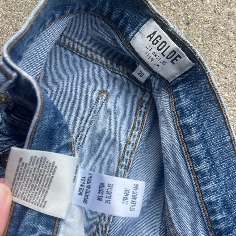Agolde High Rise Button Fly Cropped Jeans Size 29 - Picture 7 of 9